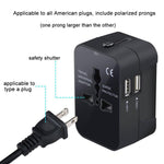 Multi-function world travel universal power outlet adapter